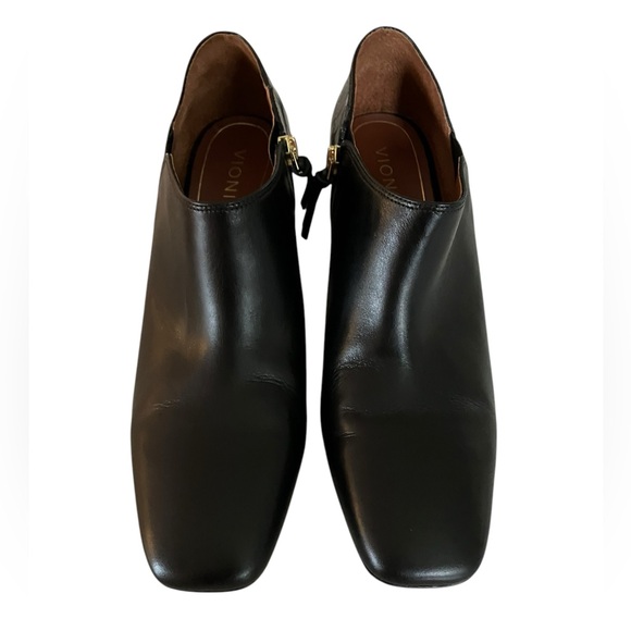 Vionic Linda Heeled Shortie Bootie Leather Shoes Croc Embossed Black Size 10 - Picture 4 of 16